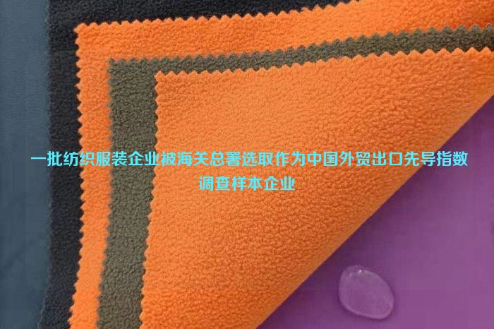  一批紡織服裝企業被海關總署選取作為中國外貿出口先導指數調查樣本企業